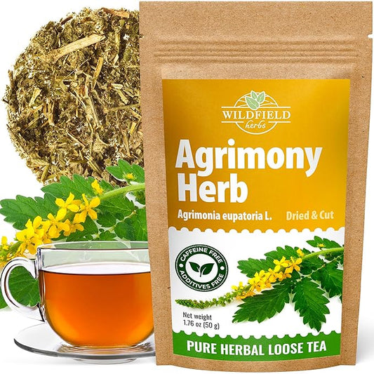 1.8 oz. Agrimony Herb Dried Cut Agrimony Flower Tea (Agrimonia Eupatoria L.) - Agrimonia Herbal Tea 50g (1.8 Oz)