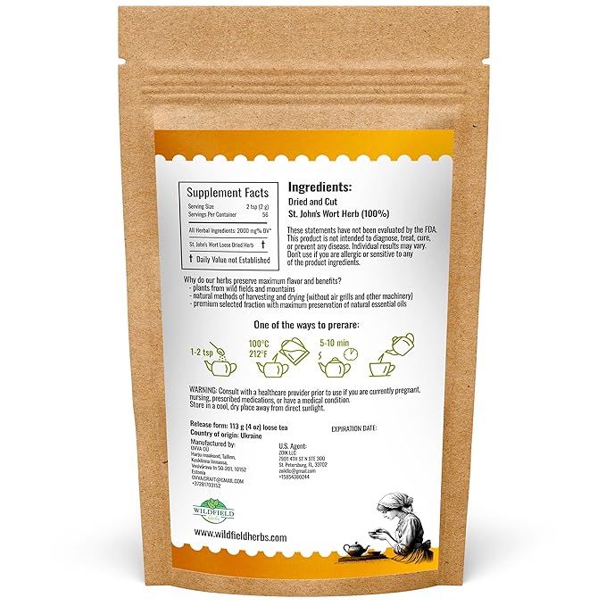 4 oz. St Johns Wort Herb Herbal Tea (Hypericum) - 113g Hierba De San Juan Herb Tea