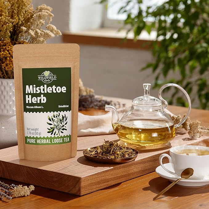 1.8 oz. Dried Mistletoe Herb Tea Goat'S (Viscum) - 50g Mistletoe Herb Herbal Tea Muerdago