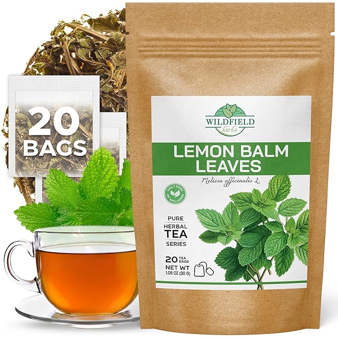 20 Bags Dried Lemon Balm Herb Frontier Loose Lemon Balm Tea (Melissa Officinalis Tea) - 20 Count 1.5 g Bags Melissa Herb Te De Toronjil