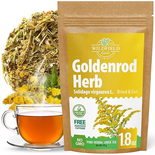 1.8 oz. Goldenrod Tea Herb Golden Root (Solidago Virgaurea L.) - 50g Dried Golden Rod Herbs Herbal Tea