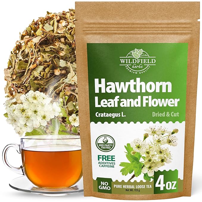4 oz. Hawthorn Tea Hawthorne Leaf Flower Herbal Tea (Crataegus) - 113g Hawthorn Leaves & Flower Herb Espino Blanco Hojas