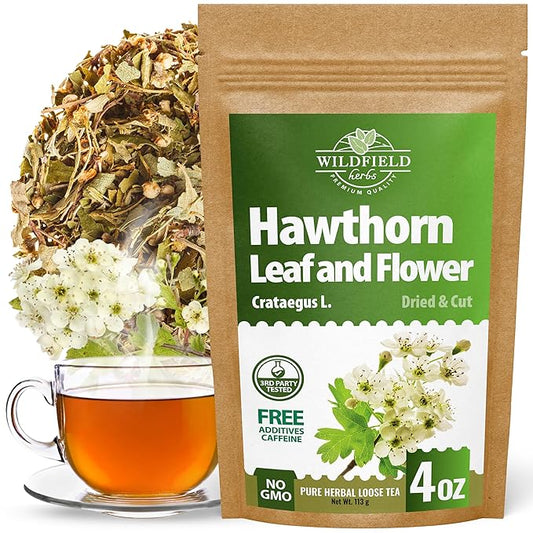 4 oz. Hawthorn Tea Hawthorne Leaf Flower Herbal Tea (Crataegus) - 113g Hawthorn Leaves & Flower Herb Espino Blanco Hojas