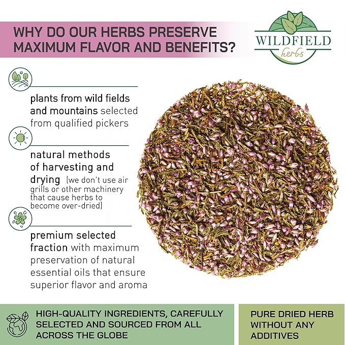 4 oz. Dried Heather Flowers And Leaves Herbal Tea (Calluna vulgaris) - 113g Brecina flores y hojas