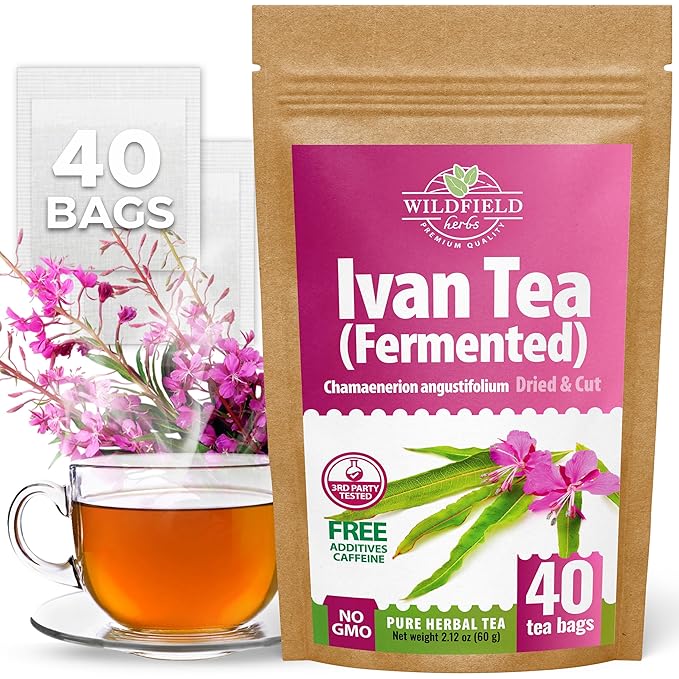 40 Bags Ivan Tea Siberian Fireweed Tea Herb Blooming Sally (Chamerion Angustifolium) - Ivan Chai 40 Count 1.5 g Bags Epilobium Angustifolium Иван Чай