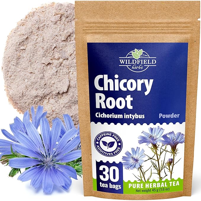 30 Bags Tea Chicory Root Tea Herbal (Cichorium Intybus) - 30 Count 1.5g Bags Chicory Root Herb Achicoria