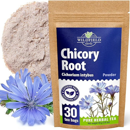 30 Bags Tea Chicory Root Tea Herbal (Cichorium Intybus) - 30 Count 1.5g Bags Chicory Root Herb Achicoria