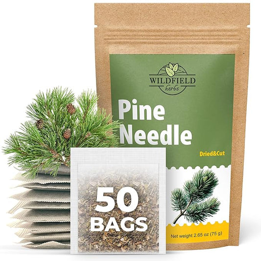 50 Bags Pine Needle Tea Dried Pine Needles Herb Tea (Pinus Koraiensis) - 50 Count 1.5g Bags Dried Needle Leaf Aguja De Pino
