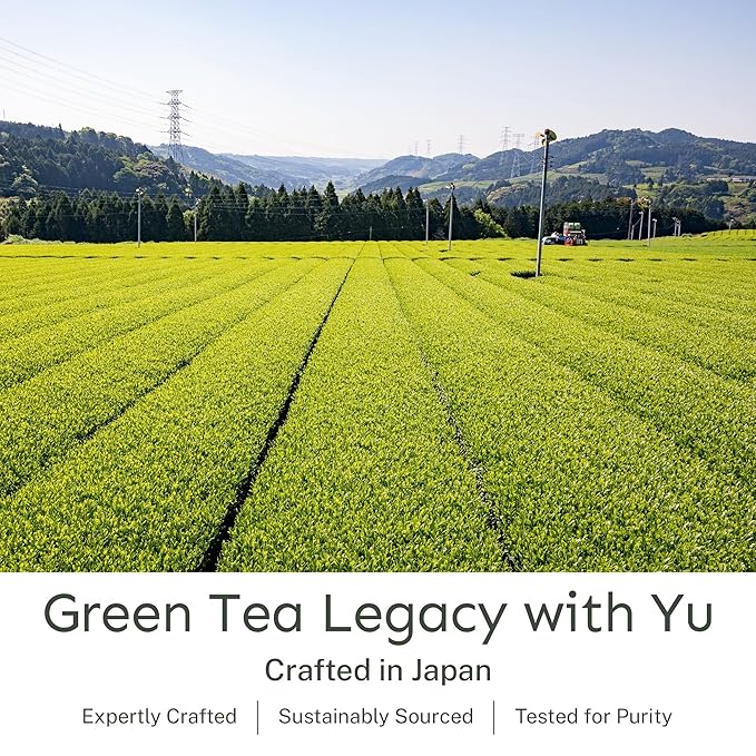 Yu Tea Organic Hojicha Green Tea Powder, 30 Instant Packets | Rich in Antioxidants & EGCG | Pure Japanese Roasted Green Tea | Low Caffeine & Unsweetened Matcha Alternative | Single Serve Sticks