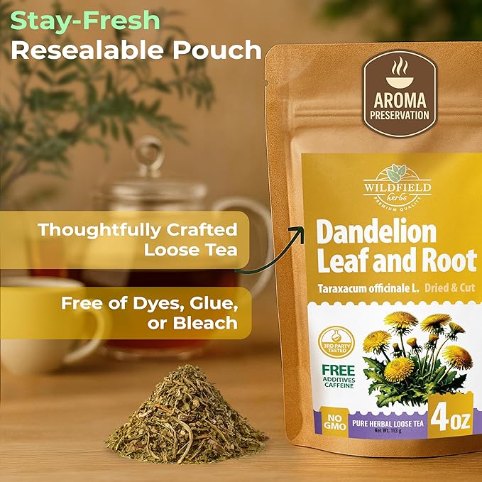 4 oz. Dandelion Leaf Root Tea Dandelion Tea Herbal (Taraxacum) - 113g Herbhojas Y Raнz De Diente De Leуn