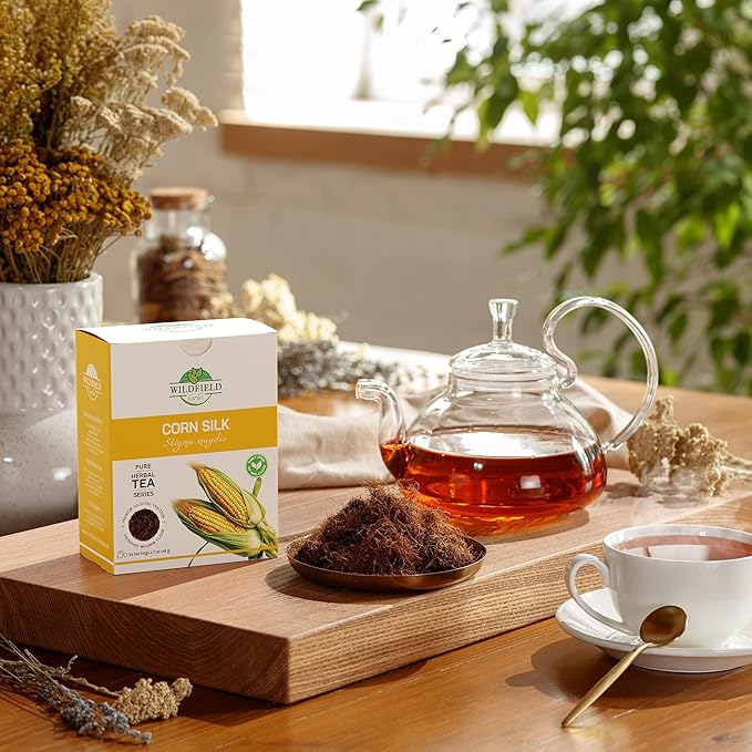 24 Bags Dry Corn Silk Tea Cornsilk Herb (Stigma Maydis) - 24 Count 2g Tea Bags Corn Silk Herbal Barba De Maiz (Barba De Elote)