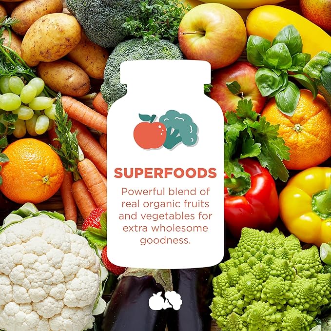 Hyland's Kids Multivitamin + Superfoods Boost, Sugar Free Natural Strawberry Flavored Gummies with Fruits & Veggies Blend, 60ct Bottle