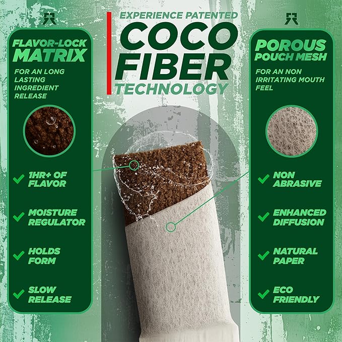 Nootropic Energy Caffeine Pouches (Cool Mint) • 100mg Caffeine • Alpha GPC • Huperzine A & Essential Vitamins • Sugar-Free • Coconut Fiber Technology • 15 Pouches Per Can (Pack of 4)