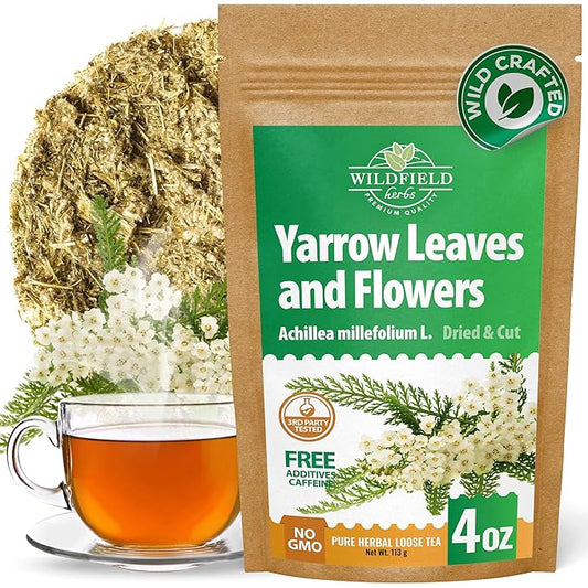 4 oz. Yarrow Herb Dried Yarrow Leaf & Flower Herbal Tea (Achillea Millefolium Tea) - 113g Herb Tea Milenrama