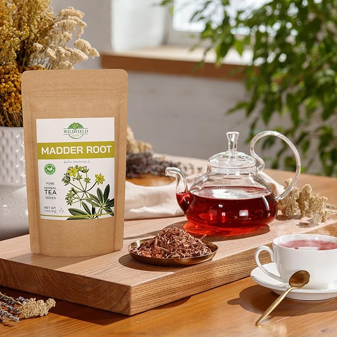 1.8 oz. Dried Madder Root Herb Tea (Rubia Tinctorum) Dried Cut Madder Roots Herbal Tea - 50g