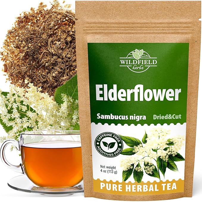 4 oz. Dried Elderflower Tea Herbal Tea (Flores Sambuci Nigrae) - 113g Elder Flower Herb Espino Blanco