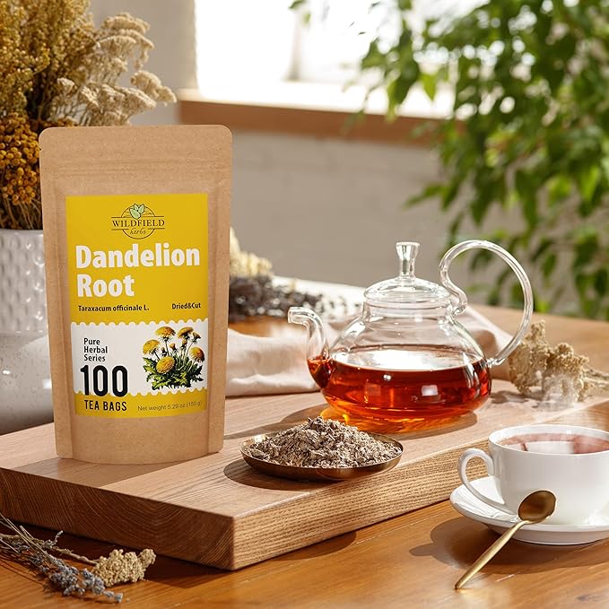 100 Bags Dandelion Root Tea Dandelion Tea Herbal (Taraxacum Officinale) - 100 Count 1.5g Bags Dried Herb Raíz De Diente De León