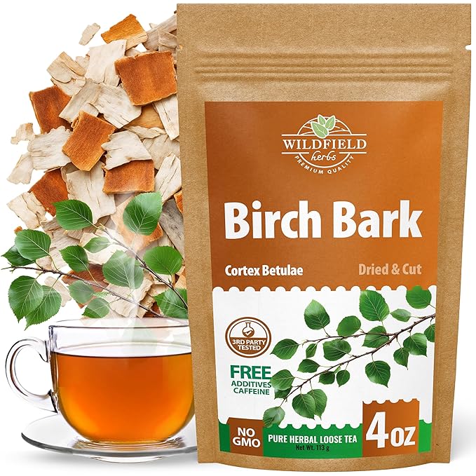 4 oz. Birch Bark Herbal Tea (Betulae Gemmae) – 113g Dried Birch Bark Herb Tea Corteza de Abedul