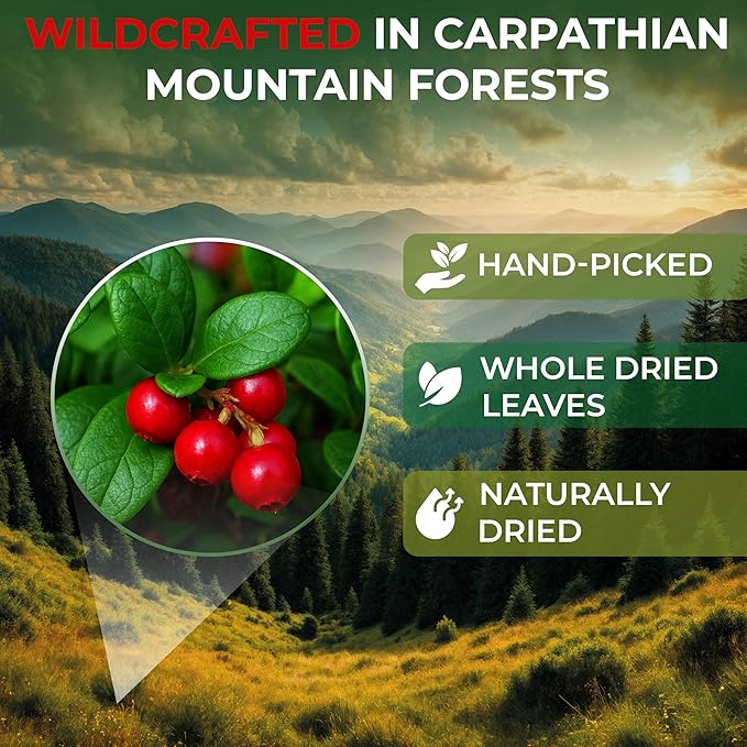 4 oz. Dried Cowberry Lingonberry Leaves Herbal Tea (Folium Vitis Idaea L.) - 113g Cowberry Leaf Herb Tea Hojas De Arándano Rojo (Arándano)