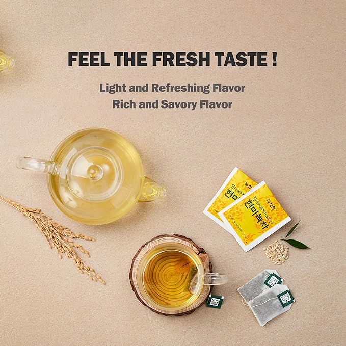 [Nokchawon] Brown Rice Green Tea, Genmaicha, Premium Pure Green Tea, 100 Count, 4.2oz(120g)