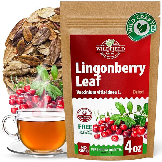 4 oz. Dried Cowberry Lingonberry Leaves Herbal Tea (Folium Vitis Idaea L.) - 113g Cowberry Leaf Herb Tea Hojas De Arándano Rojo (Arándano)